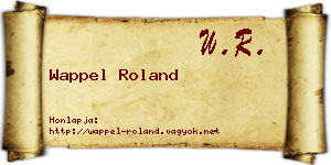 Wappel Roland névjegykártya